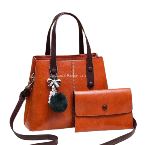 Fashion 2 in 1 designer handbag - brown