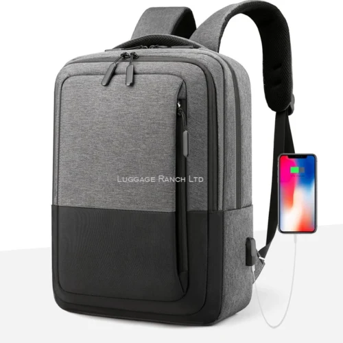 Plain Double Zipper Backpack