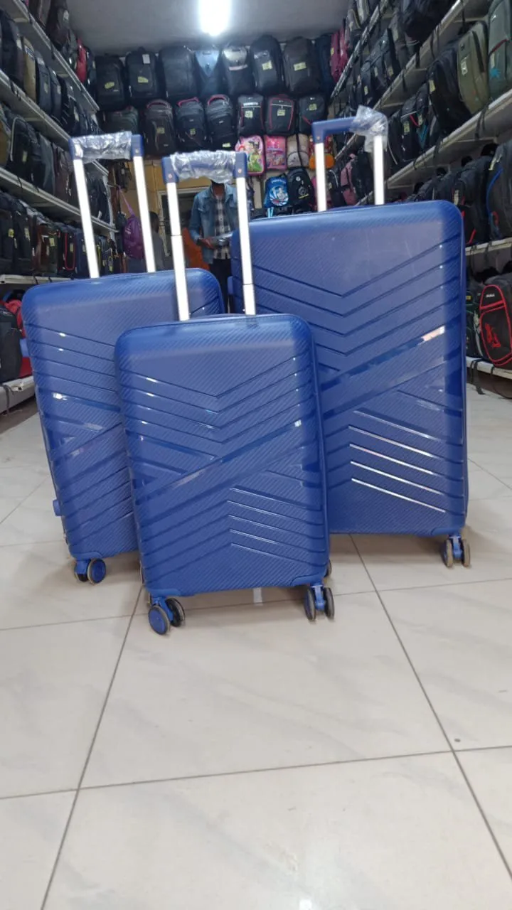 Luggage 3 Piece Sets with Spinner Wheels, TSA Lock - Navy Blue