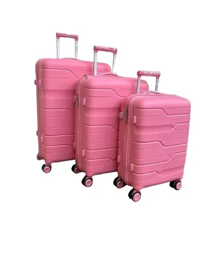 Luggage 3 Piece Sets with Spinner Wheels, TSA Lock - Pink