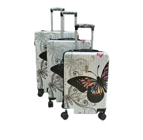 Luggage 3 Piece Sets with Spinner Wheels - Butterfly Print