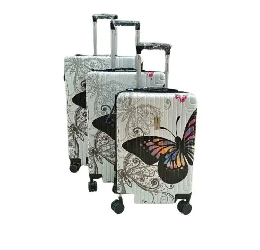 Luggage 3 Piece Sets with Spinner Wheels - Butterfly Print