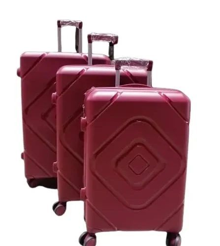 Luggage 3 Piece Sets with Spinner Wheels, TSA Lock - Maroon