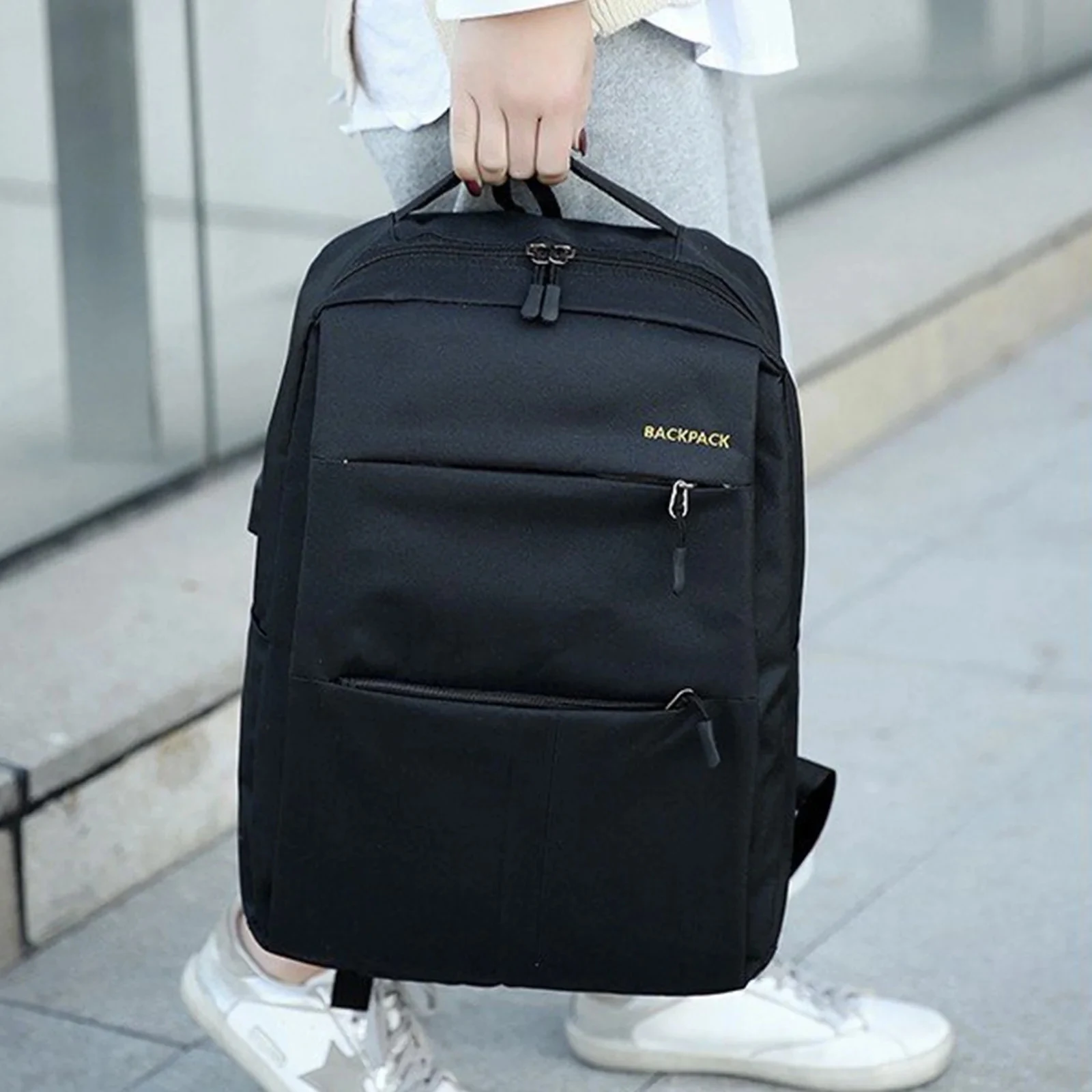 14 Inches Designer Backpack Laptop Bag - Black - Image 3