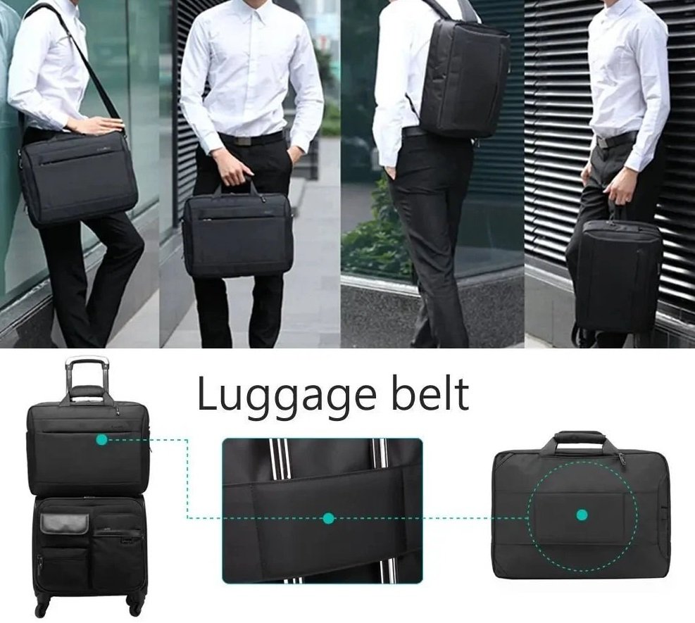 Cool bell 15.6 Inches Convertible Laptop Messenger Bag - Black - Image 4