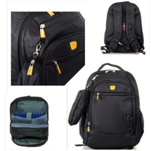 school laptop backpack, lightweight backpack, travel backpack, multi pocket backpack, student backpack, navy blue laptop bag