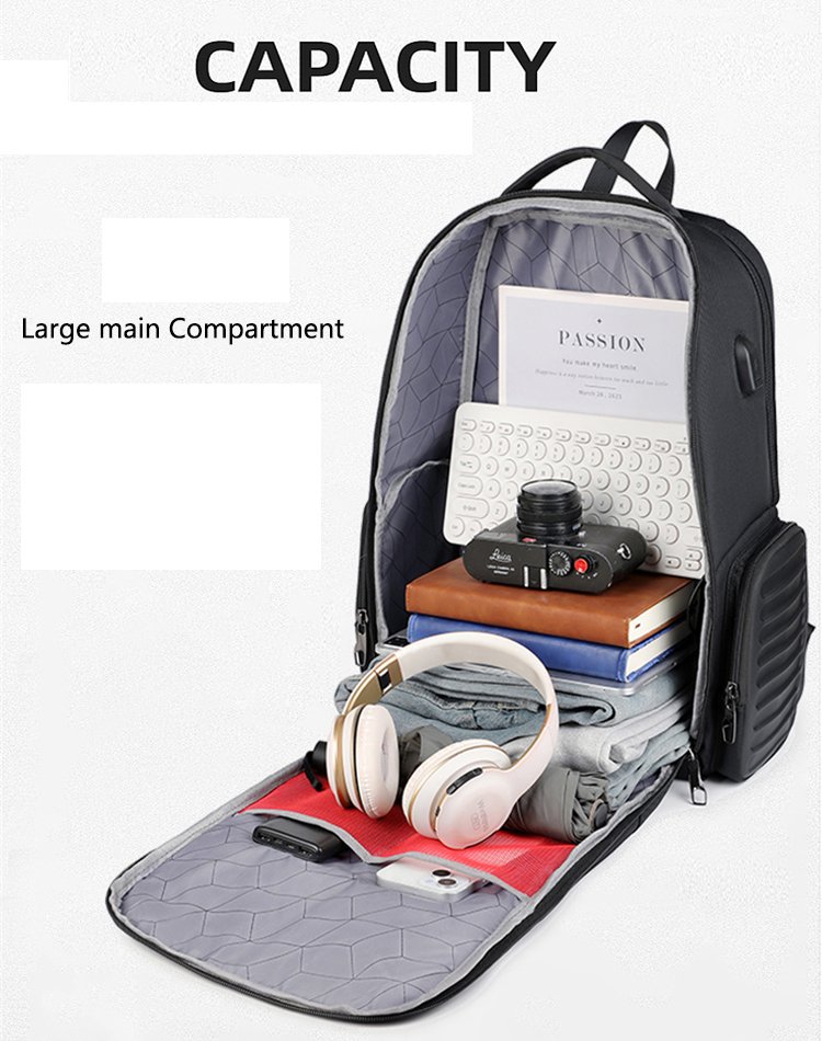 Ponasoo 5233 Anti-Theft Laptop Backpack – Waterproof Hard Shell Travel & Business Bag - Image 2