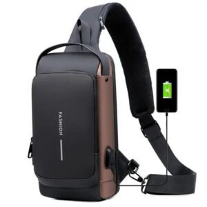 anti-theft sling bag, USB charging backpack, chest bag with USB port, waterproof crossbody bag, men sling backpack, travel sling bag