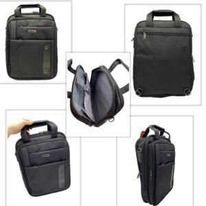 Black executive ascend height business side bag with double zipper compartments and padded laptop storage