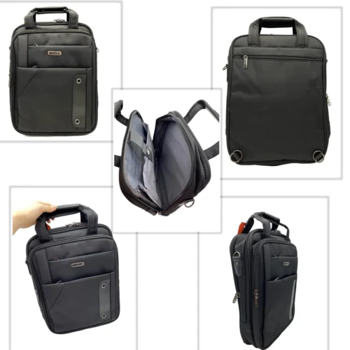 Black executive ascend height business side bag with double zipper compartments and padded laptop storage