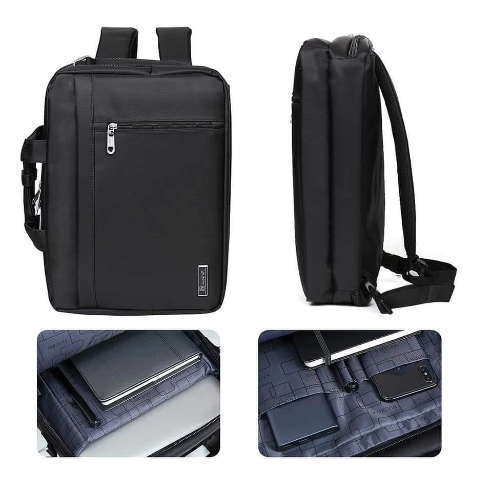 Black Nuoxiya 3 in 1 Convertible Laptop Bag – Premium Business, Travel & Office Companion - Image 4