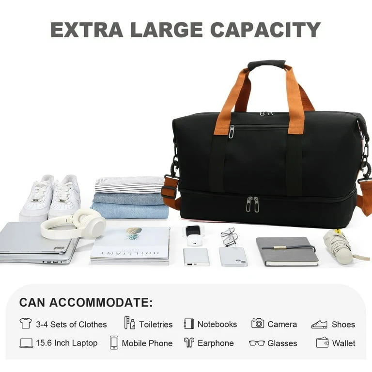 Premium 2 day Travel Duffel Bag with Shoe Compartment – Waterproof Gym & Weekend Travel Bag - Image 4