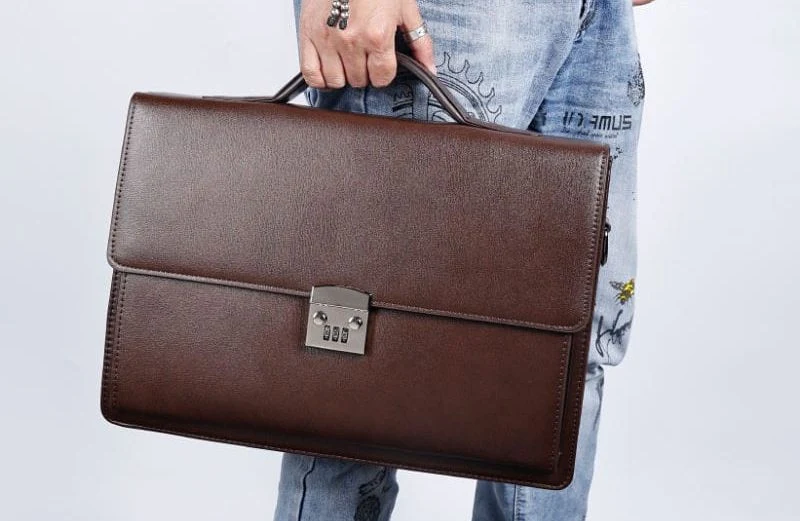 Executive Lock secure Briefcase with built-in passkey lock for secure laptop, documents and business essentials