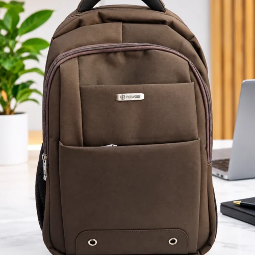 Ponasoo 5002 brown backpack for work, travel and everyday use
